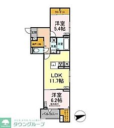 セレスティア祖師谷 2SDKの間取図画像