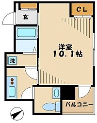アース向ヶ丘 1Kの間取図画像