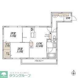 Casa de Pasitos(カーサ デ パシトス) 2LDKの間取図画像