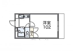 レオパレス麻生川 1Kの間取図画像