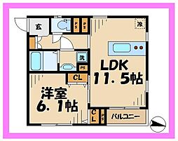 ラ・フェリーチェ 1LDKの間取図画像