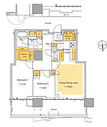 HARUMI FLAG SEA VILLAGEA棟 2LDKの間取図画像