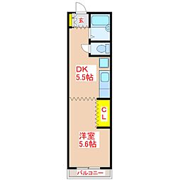 寿ビル 1DKの間取図画像