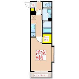 ＥＬ．ＫＡＲＳＡ　II 2階ワンルームの間取り