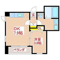 メゾン・ド・ミック 1DKの間取図画像