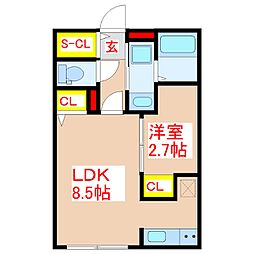 COCORU 1LDKの間取図画像