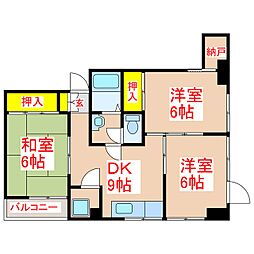 山下ビル 3DKの間取図画像