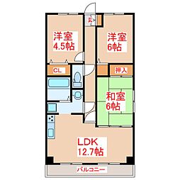 アベニュー高麗 3LDKの間取図画像