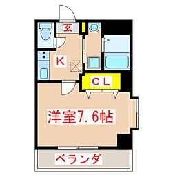 プレファランス城西2 1Kの間取図画像