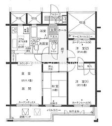 秦野南が丘エクシード345　4番館 3LDKの間取り