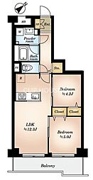 藤和相模原コープ 2LDKの間取図画像