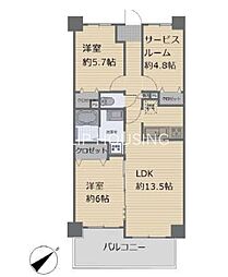 グランドヒルズ本厚木 2SLDKの間取図画像