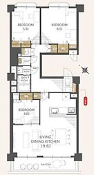 ルネ東林間D棟 3LDKの間取図画像