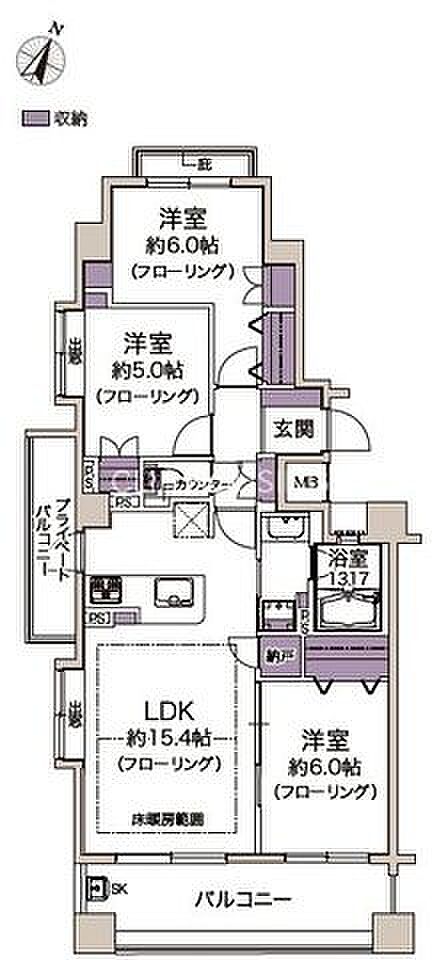 3LDK 間取り