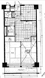 パルセ相模台ダイヤモンドマンション 3DKの間取図画像