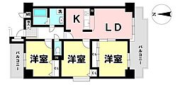 セザール細畑 3LDKの間取図画像