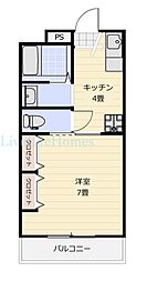 LIVELIFE蔵本 1Kの間取図画像
