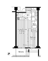 プライムアーバン東中野コート 1LDKの間取図画像
