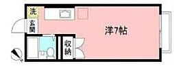 JR山手線 目黒駅 徒歩9分の賃貸アパート 2階ワンルームの間取り