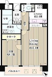 東急田園都市線 池尻大橋駅 徒歩17分の賃貸マンション 3階1LDKの間取り