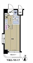 西武新宿線 下落合駅 徒歩6分の賃貸マンション 7階1Kの間取り