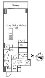 JR山手線 恵比寿駅 徒歩3分の賃貸マンション 3階ワンルームの間取り