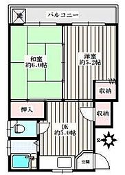 東京メトロ有楽町線 江戸川橋駅 徒歩6分の賃貸マンション 2階2DKの間取り