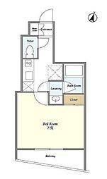 東京メトロ副都心線 東新宿駅 徒歩4分の賃貸マンション 5階1Kの間取り