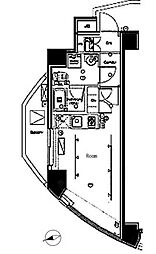 東京メトロ日比谷線 広尾駅 徒歩10分の賃貸マンション 8階ワンルームの間取り