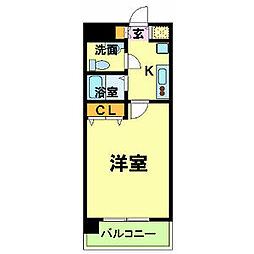 京王井の頭線 神泉駅 徒歩3分の賃貸マンション 3階1Kの間取り