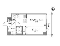 ザ・グラヴィティ新宿 1LDKの間取図画像