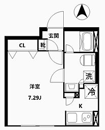 creal高田馬場2 ワンルームの間取図画像
