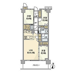 パークシティー高田馬場 3LDKの間取図画像