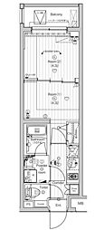 PREMIUMCUBE東中野 2Kの間取図画像