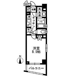 レジディア中落合-A 1Kの間取図画像