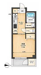 第二マンション安井 1Kの間取図画像