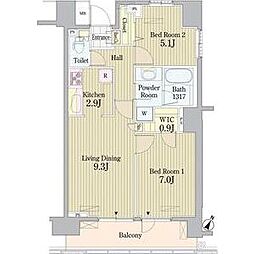 プライムアーバン東中野コート 2LDKの間取図画像