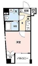 ヴェルト新宿イースト 1Kの間取図画像