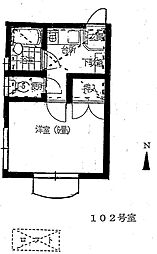 JR中央線 高円寺駅 徒歩8分の賃貸アパート 1階1Kの間取り