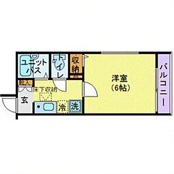 JR中央線 阿佐ケ谷駅 徒歩8分の賃貸アパート 1階1Kの間取り
