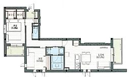 JR中央線 西荻窪駅 徒歩18分の賃貸マンション 2階2LDKの間取り