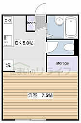 東京メトロ丸ノ内線 東高円寺駅 徒歩9分の賃貸アパート 2階1DKの間取り