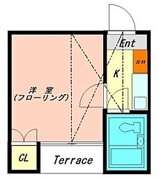 JR中央線 中野駅 徒歩12分の賃貸アパート 2階1Kの間取り