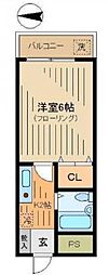 JR中央線 阿佐ケ谷駅 徒歩8分の賃貸アパート 2階1Kの間取り