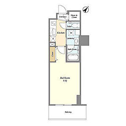 京王線 初台駅 徒歩6分の賃貸マンション 5階1Kの間取り