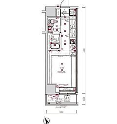 東京メトロ丸ノ内線 荻窪駅 徒歩14分の賃貸マンション 3階ワンルームの間取り