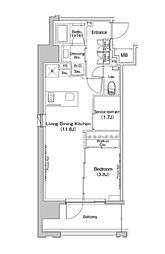京王線 上北沢駅 徒歩4分の賃貸マンション 8階1SLDKの間取り