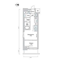 東京メトロ丸ノ内線 中野坂上駅 徒歩7分の賃貸マンション 4階1DKの間取り