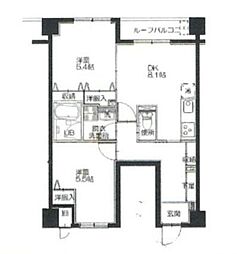 JR総武線 荻窪駅 徒歩6分の賃貸マンション 5階2LDKの間取り