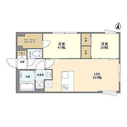 東京メトロ丸ノ内線 方南町駅 徒歩6分の賃貸マンション 1階2LDKの間取り